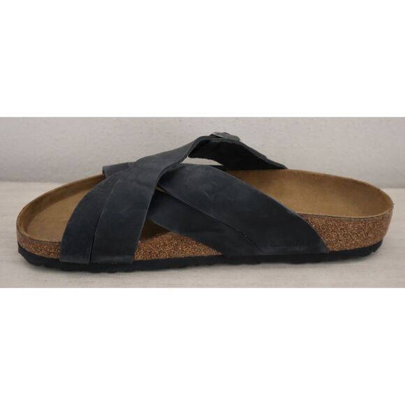 Birkenstock 1017465 Men's Sz 45 US 12 Old Black Lugano Waxy Leather Sandals - Picture 10 of 14